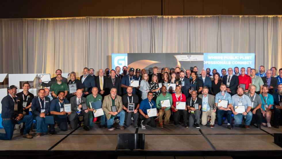 The winners of the leading fleet awards pose for a group picture. 