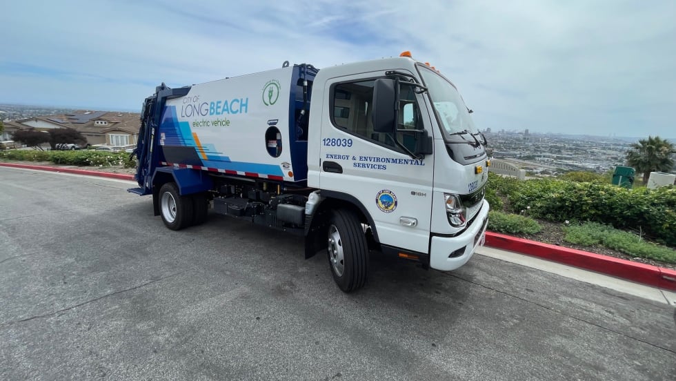 A Long Beach Refuse Truck. 