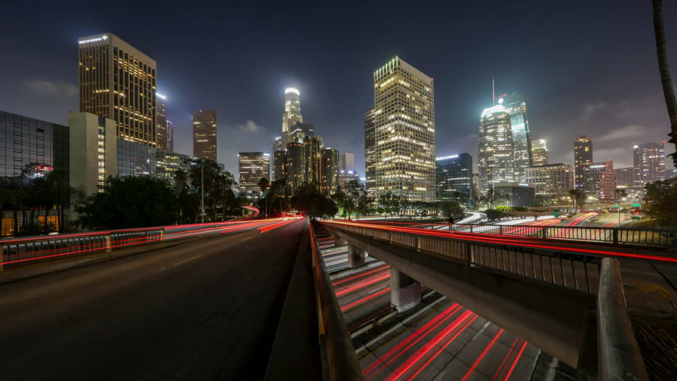 Los Angeles cityscape at night