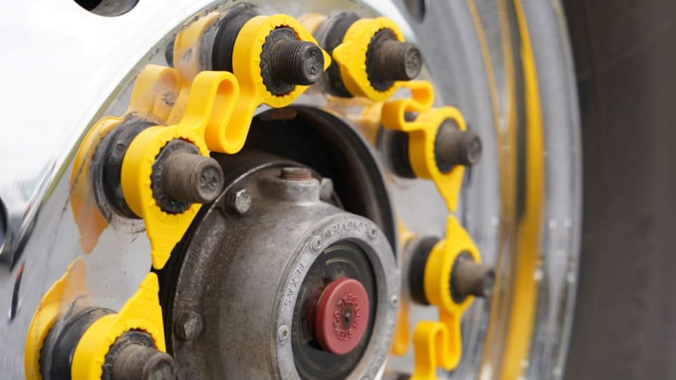 Lug Linx truck wheel safety system.