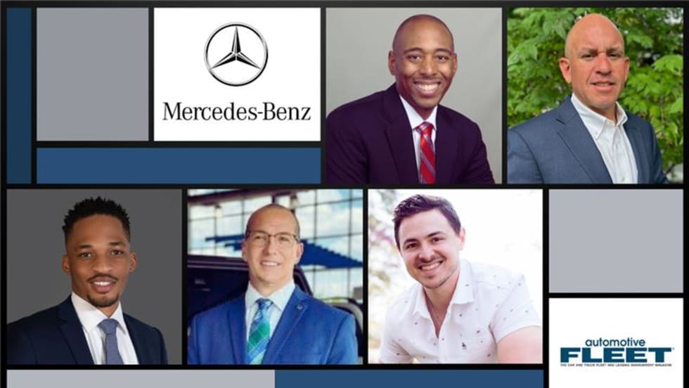 A collage of five executives for Mercedes-Benz USA.
