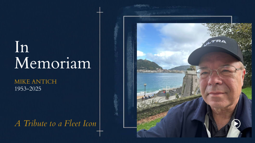 A memorial photo of MIke Antich. 