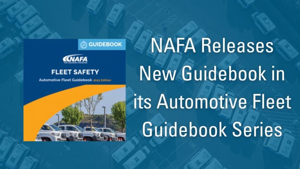 A picture of the cover to the NAFA Fleet Safety Guide and the article title "NAFA Releases New Guidebook in its Automotive Fleet Guidebook Series".