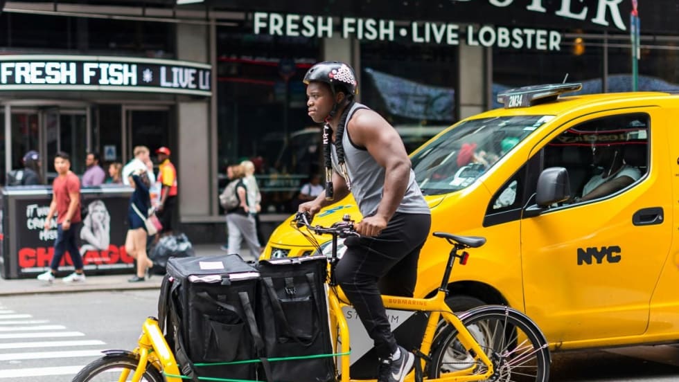 NYC bike delivery.