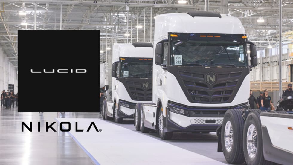 Nikola electric Tre trucks on Coolidge assembly line