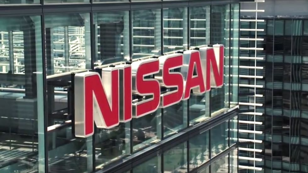 Nissan logo on front of building