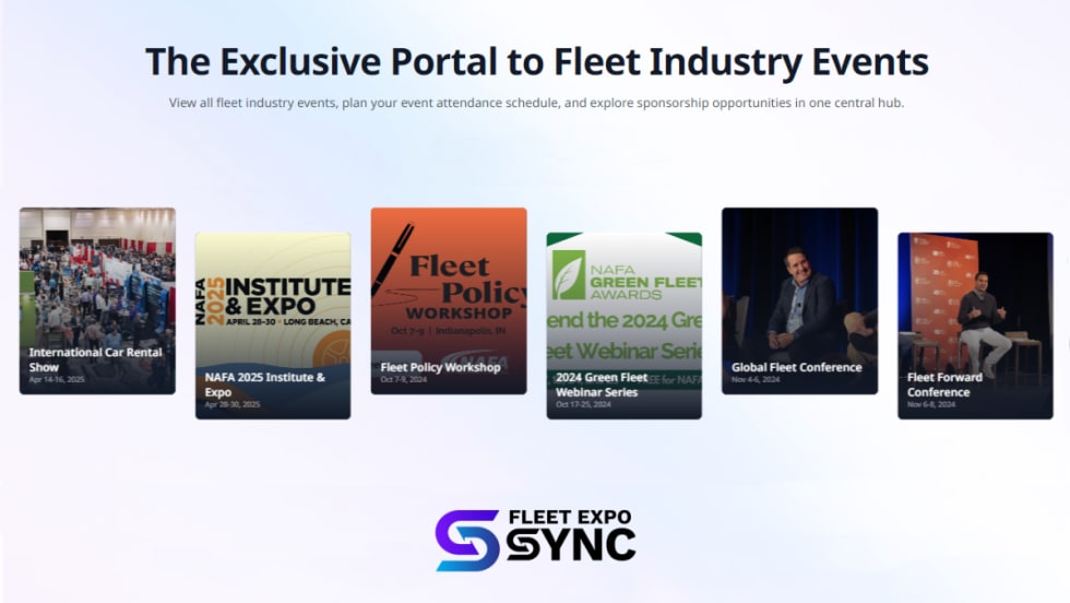 A graphic detailing Bobit's Fleet Expo Sync, a platform to access fleet industry events in one hub.