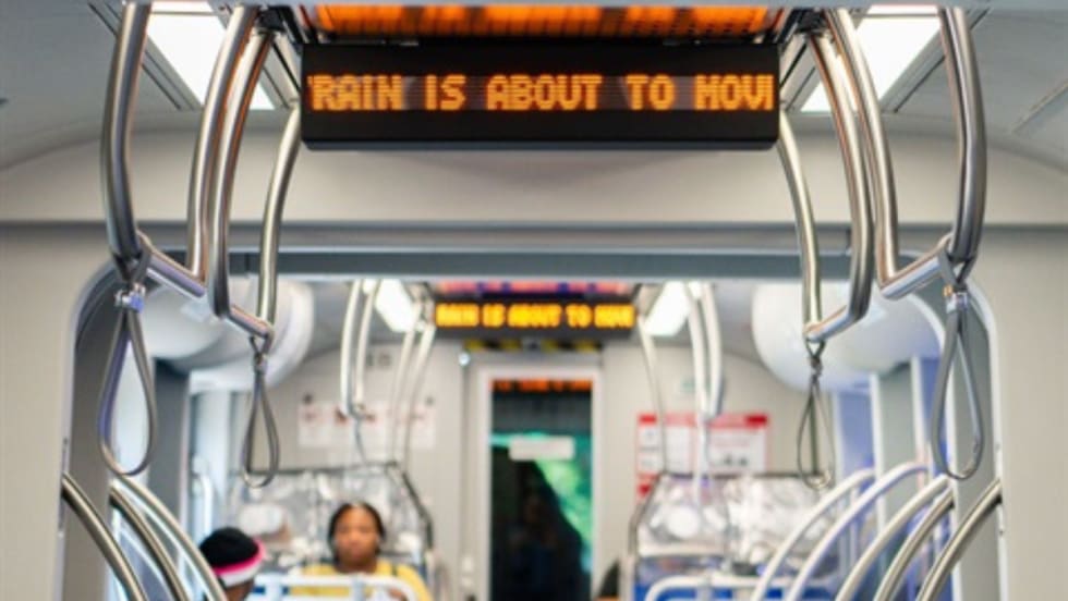 Inside image a transit vehicle.