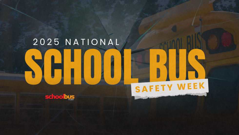 A graphic that says "2025 National School Bus Safety Week."