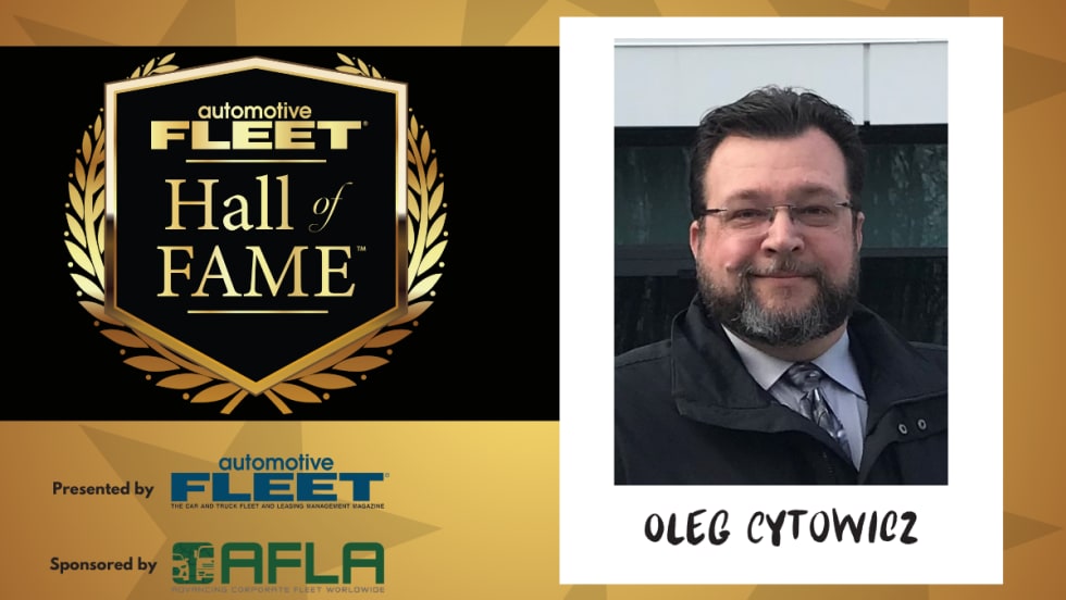 A Hall of Fame graphic with Oleg Cytowicz headshot. 