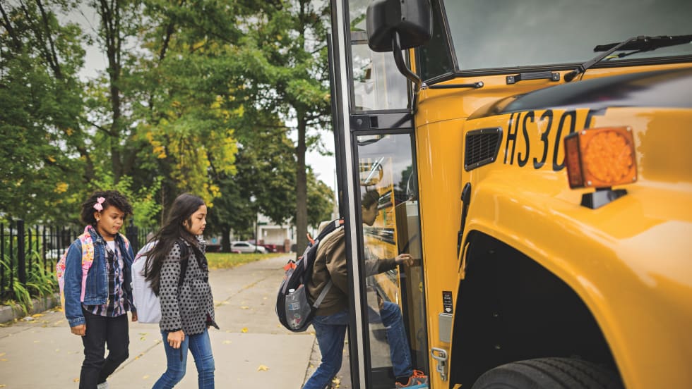 Students Boarding Propane Bus