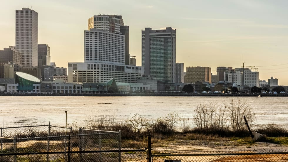 New Orleans city skyline.