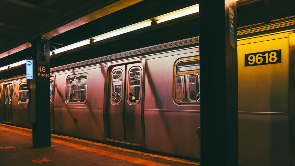 A subway train stopped at the 48th Street platform in Manhattan.