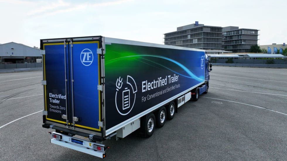 Experimental ZF powered truck trailer.