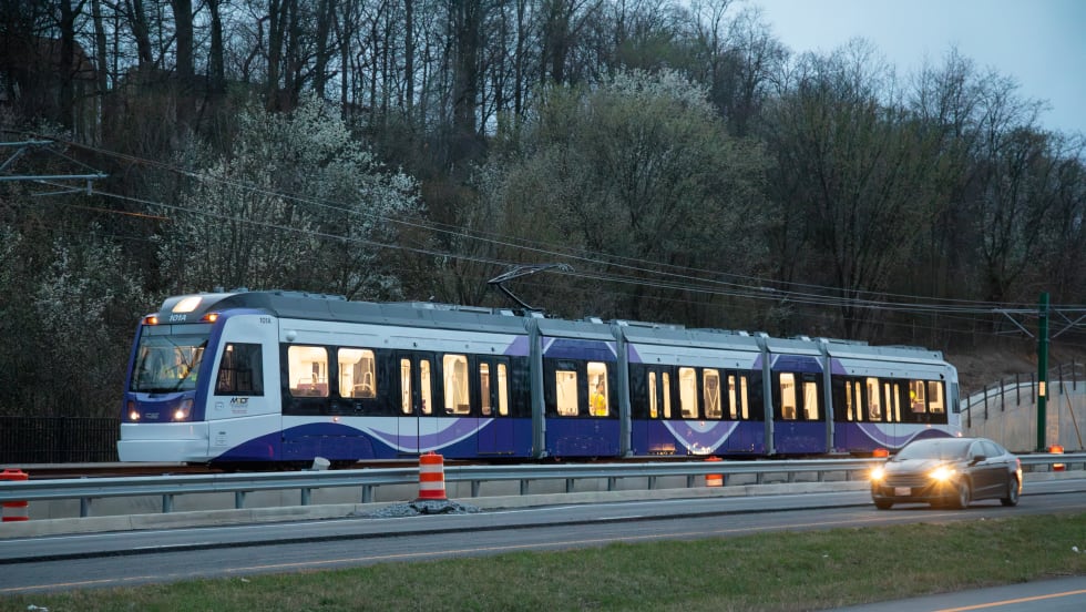 Purple Line train in testing