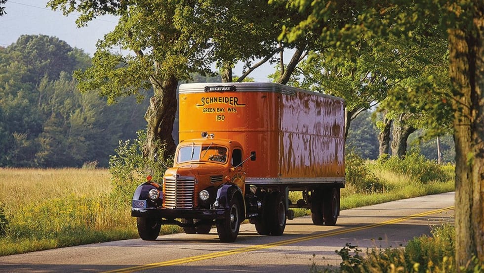 Schneider National historic trucks.