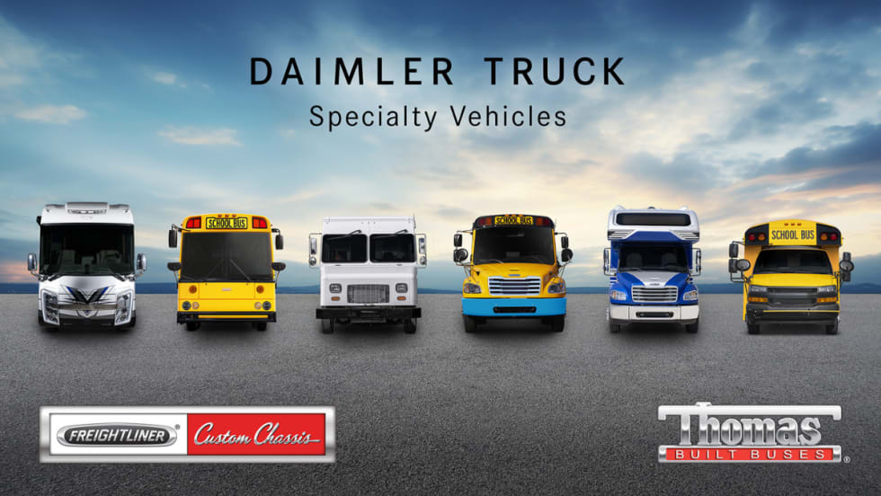 A graphic introducing Daimler Truck Specialty Vehicles.