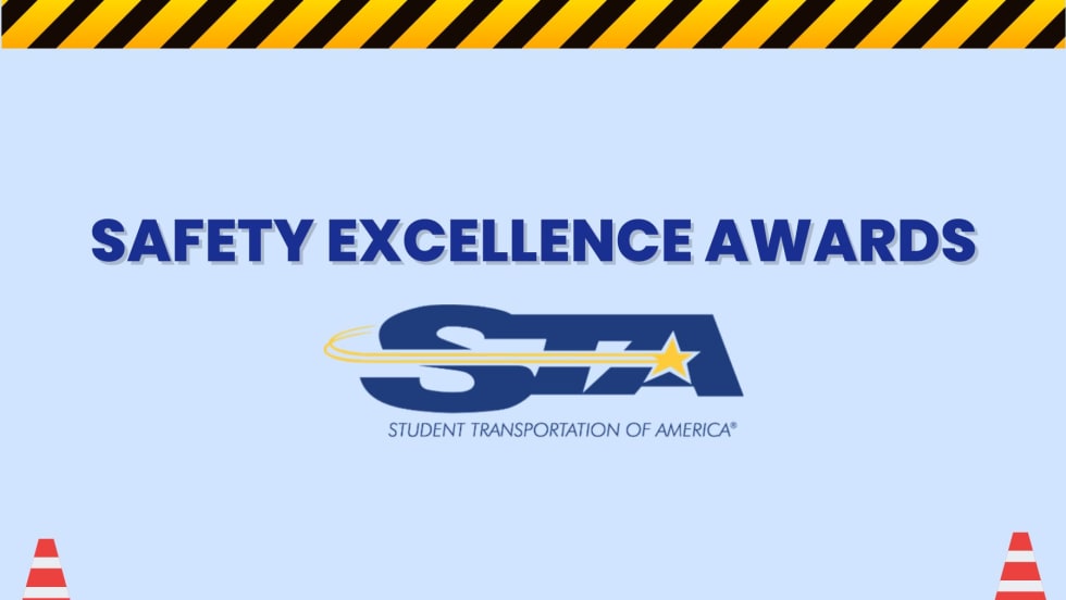 blue graphic with text that says Safety Excellence Awards