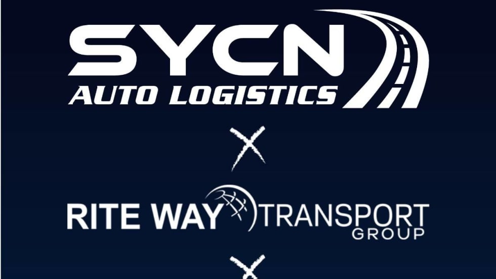 A black and white logo collage of the three merging auto transporters.