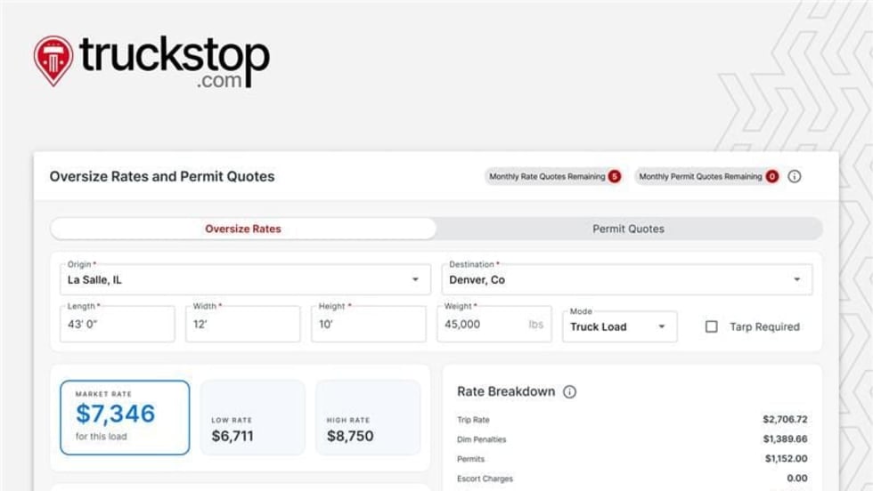 Truckstop.com heavy haul load board. 