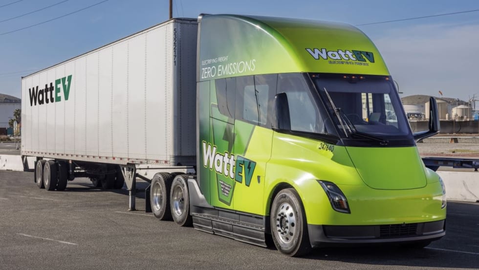 WattEV Tesla Semi truck.