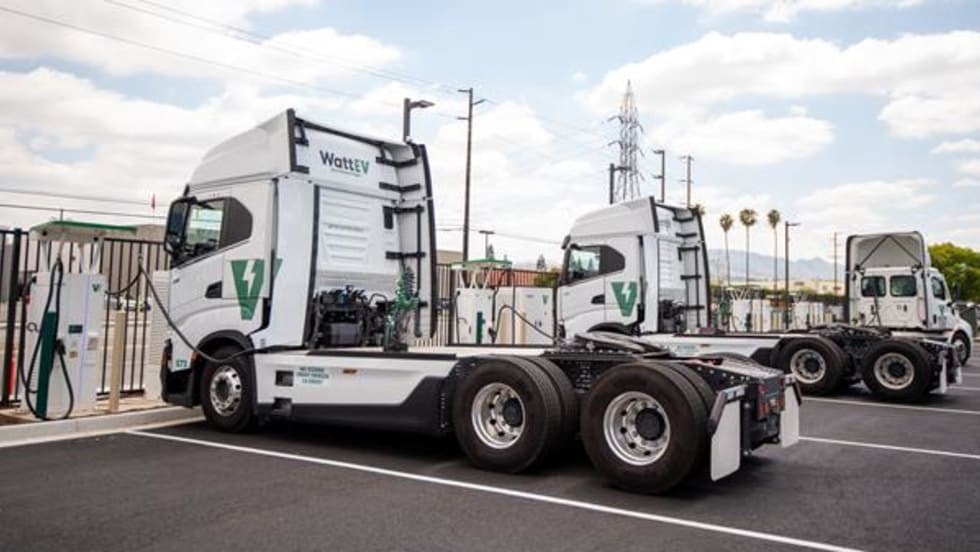 WattEV truck charging.