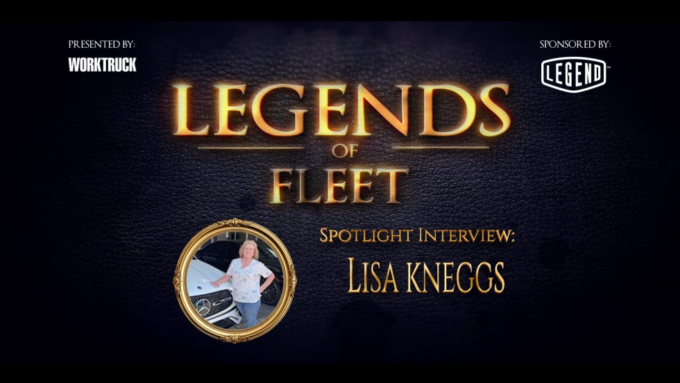 Dark background with headline for Fleet Legends: Lisa Kneggs.