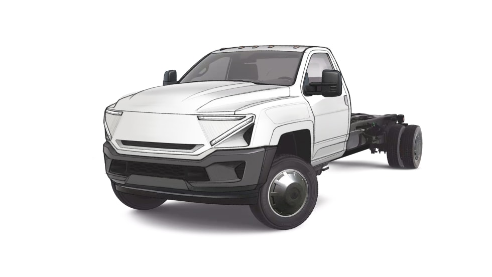 Sketch of chassis cab truck. 
