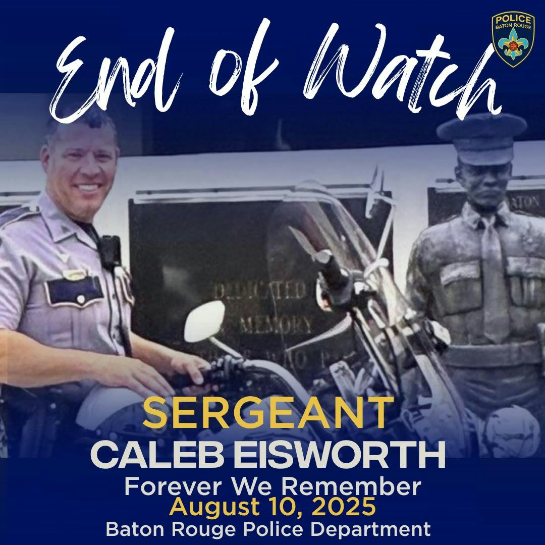Memorial tribute for Sergeant Caleb Eisworth, Baton Rouge Police Department