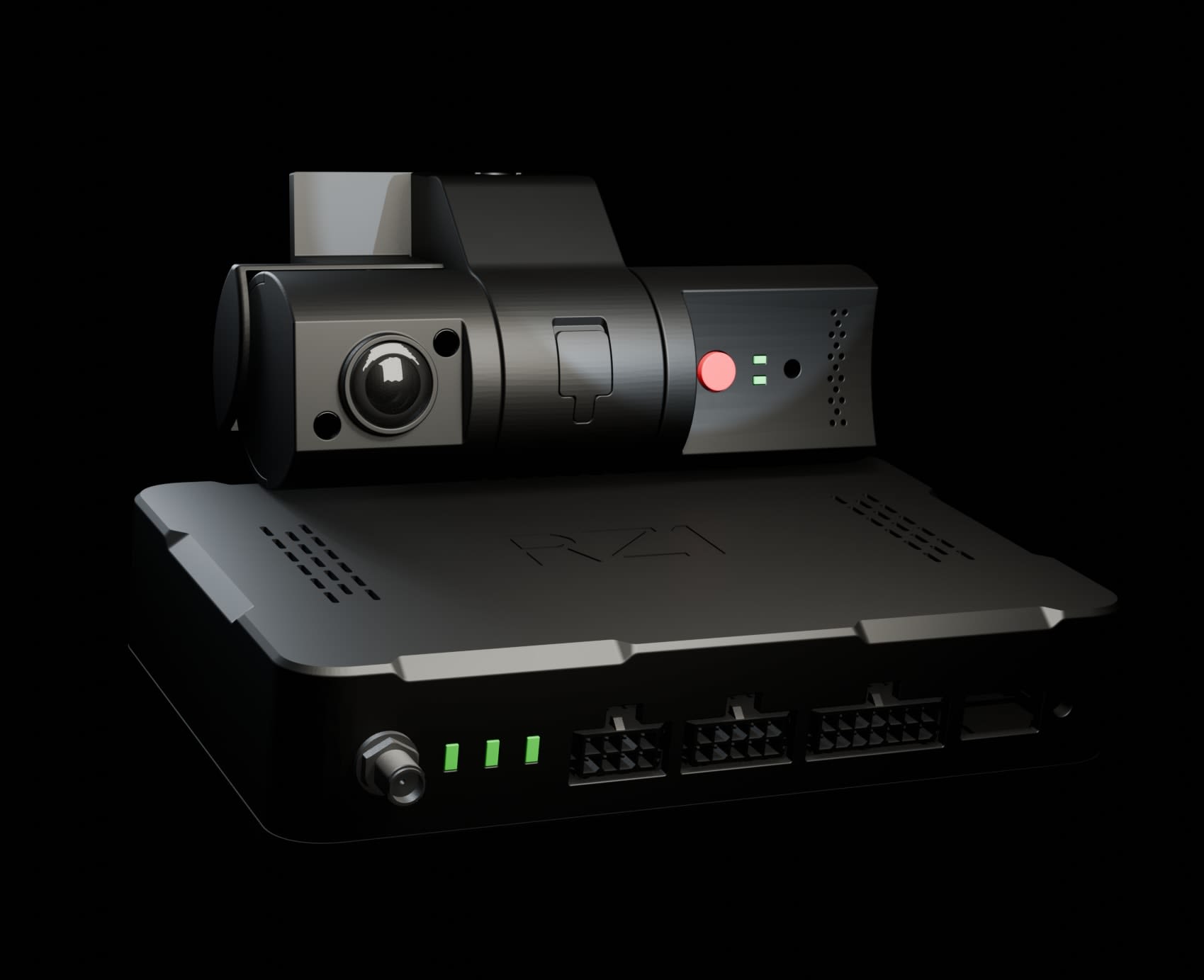 Dual-lens vehicle dash camera and recording system designed for fleet monitoring and driver safety