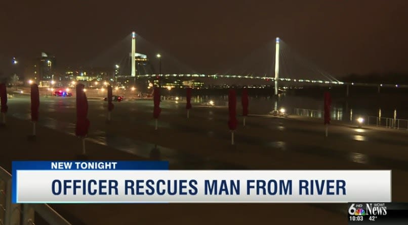 Omaha Officer Dives In and Rescues Man who Jumped Off Bridge into River ...