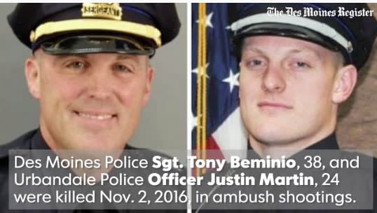 Man Gets 2 Life Sentences for Ambush Killings of Iowa Officers
