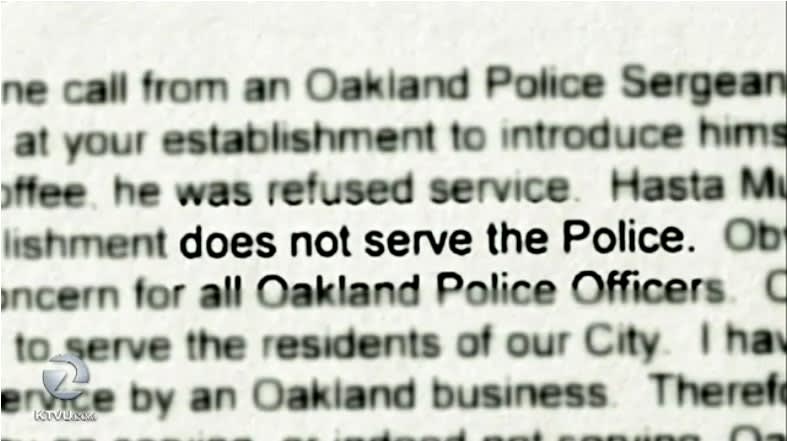 Video: California Cafe Won't Serve Police Officers