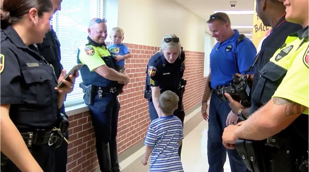 Video: Texas Officers Escort Son of Fallen Comrade on First Day of School