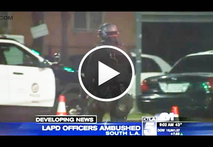 Video: 2 LAPD Police Officers Ambushed, Shot at in Unprovoked Attack