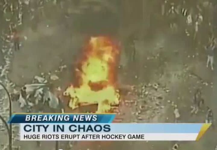 Video: Stanley Cup Rioters Torch Police Cruisers