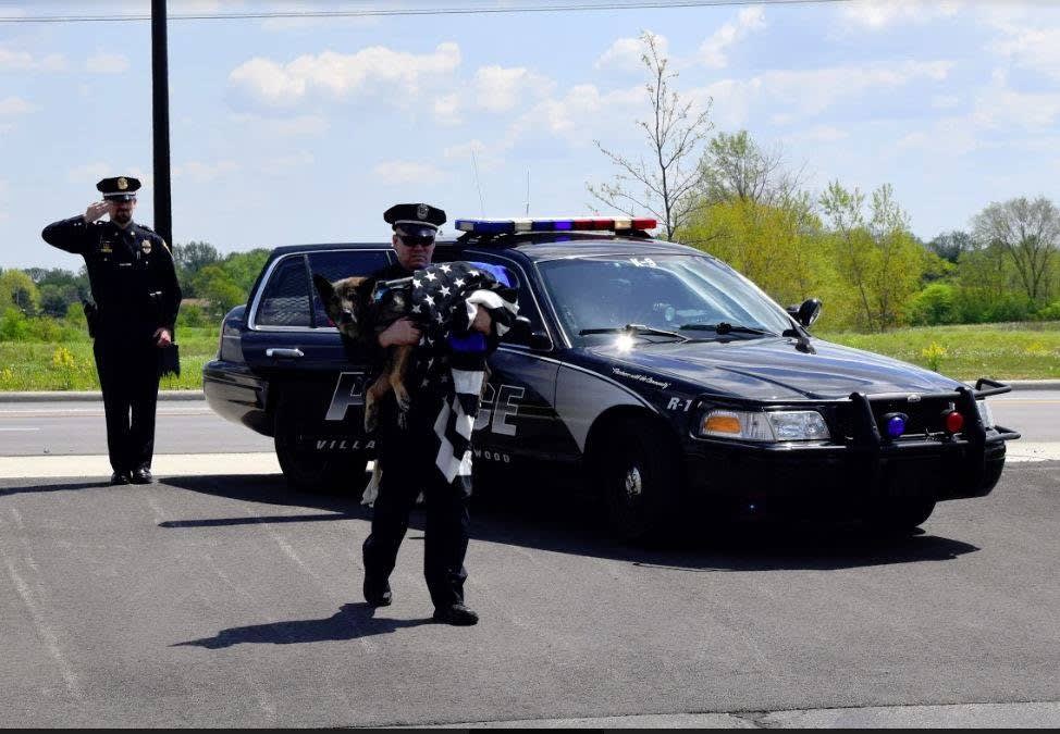 Video: Dozens Gather for Ohio K-9's "Final Walk" to the Vet