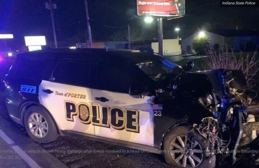 IN Officer Seriously Hurt in Pursuit Crash