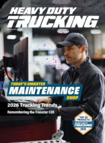 HDT January-February 2026 cover showing truck technician using computer