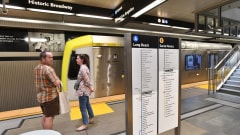 LA Metro underground station with vehicle