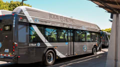 A picture of C-TRAN's electric bus.