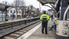 Safety officers at a CATS light rail station