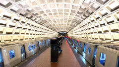A 7000-series WMATA railcar at Navy Yard.