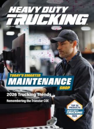 HDT January-February 2026 cover showing truck technician using computer