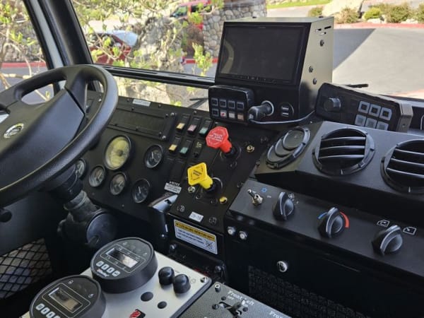 Interior cabin view of Monterra 6x6 looking out windshield