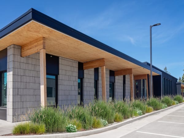 Exterior image of C-TRAN's campus expansion walkway.