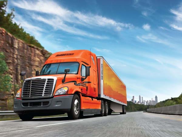 Schneider National historic trucks.