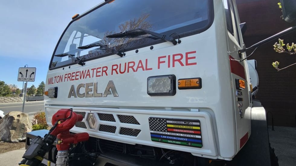 Up close look at badging on Acela Monterra 6x6 Tactical Truck