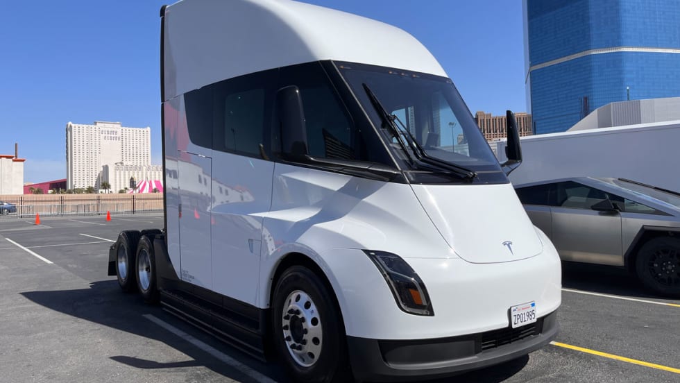 Tesla Semi electric truck in parking lot
