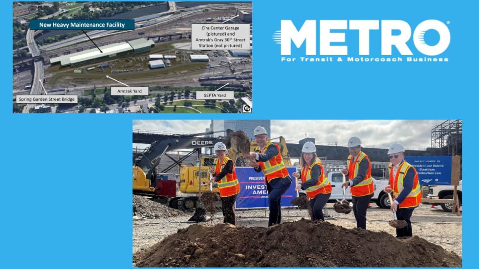 The groundbreaking ceremony at Amtrack's Philadelphia maintenance facility.